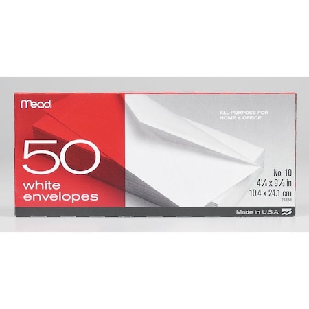 Mead Mead 9.5 in. W X 4.12 in. L No. 10 White Envelopes 50 pk 75050